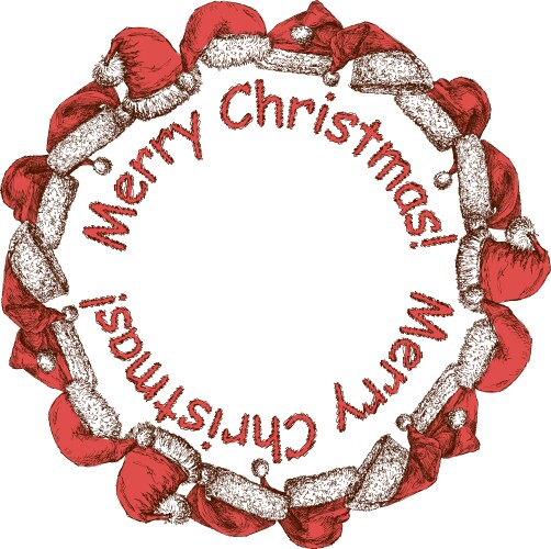 Festive Round Christmas Border Vector Image