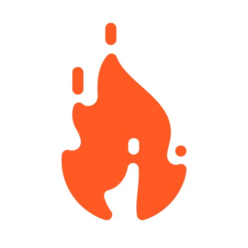 Fire flames with sparks new orange icon Royalty Free Vector