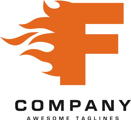 Letter F Fire Logo Vector Image