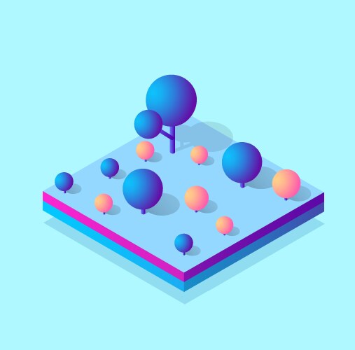 isometric 3d block module district part vector image