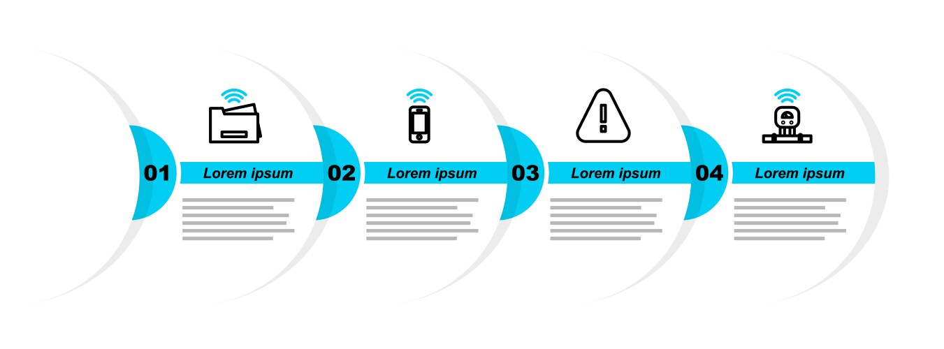 Set line smart sensor exclamation mark vector image