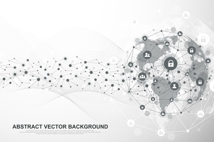 Global structure networking and data connection vector image