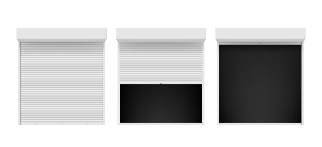 collection realistic roller shutter door vector image