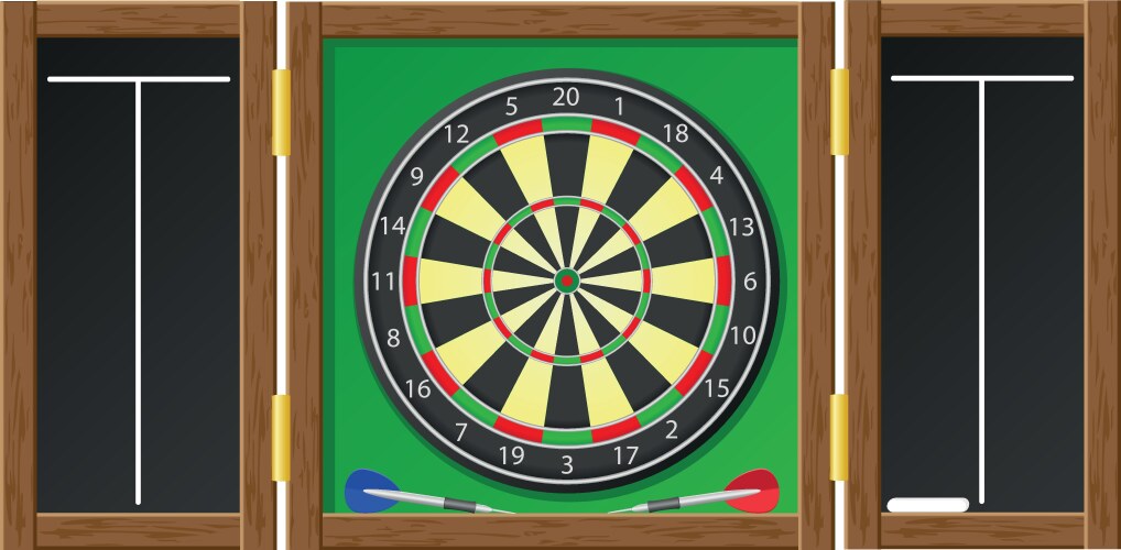 Dartboard with Dart Tips vector image