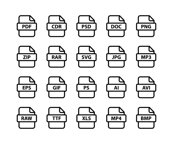 Files format and document icon design vector image