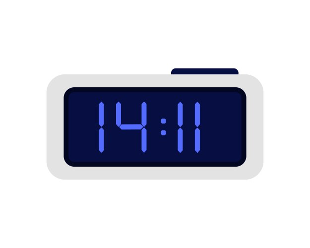Rectangular digital alarm clock with time numbers vector image