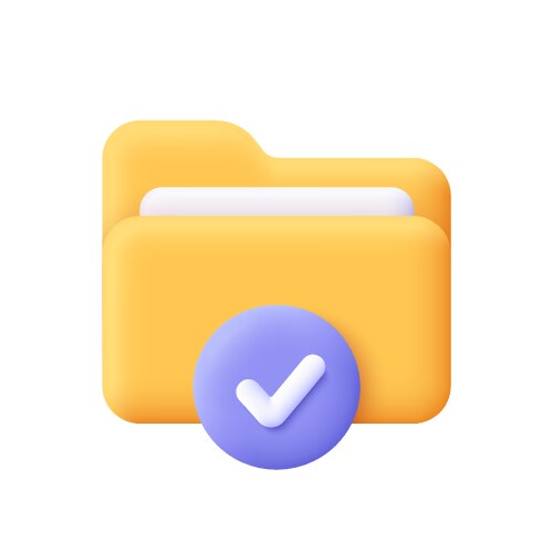 Folder with document and check mark notification vector image