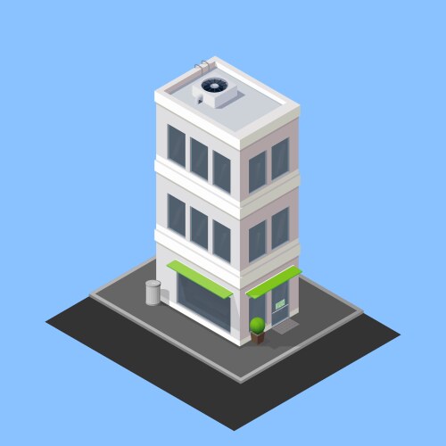 Isometric building Royalty Free Vector Image - VectorStock