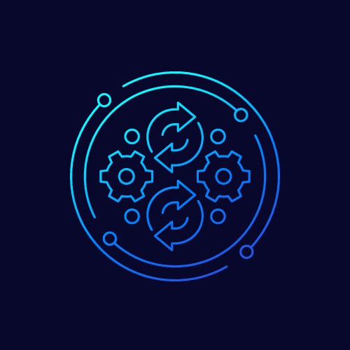 Iteration iterative process icon linear design vector image