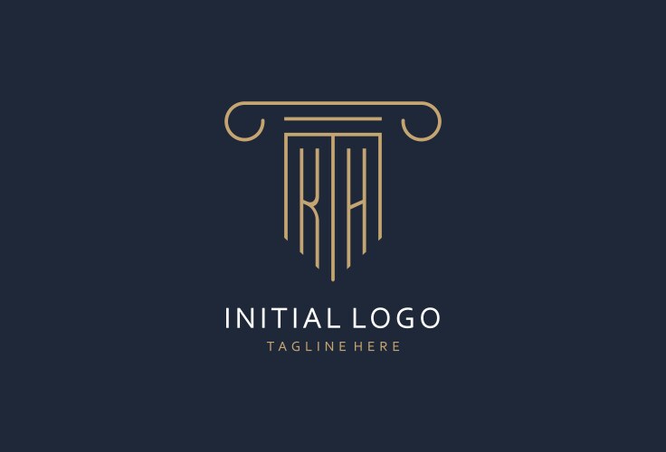 Kh initial with pillar shape logo design creative – Royalty-Free Vector ...