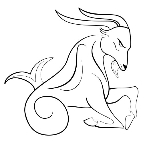 Capricorn Zodiac Goat Symbol Vector Image