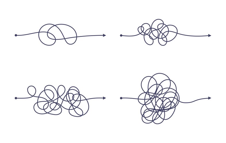 Complex and easy simple way from start to end vector image
