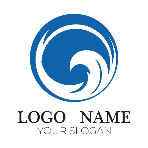 Abstract circle shape waves logo Royalty Free Vector Image