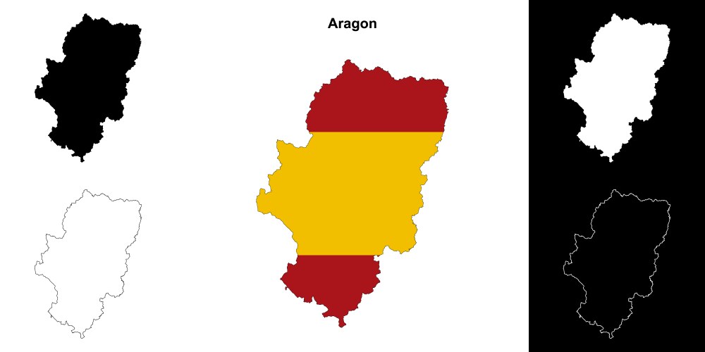Autonomous community aragon map silhouette – Royalty-Free Vector ...