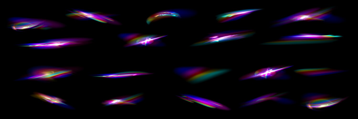 Iridescent crystal leak glare reflection effect Vector Image