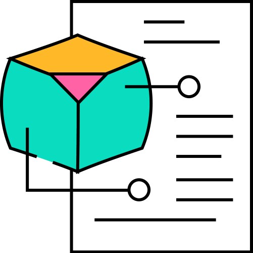 Modeling data science icon color vektorbild