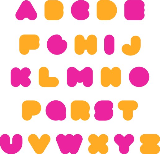 Colorful Kids Alphabet Font Vector Image