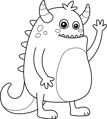 Bat monster coloring page for kids Royalty Free Vector Image
