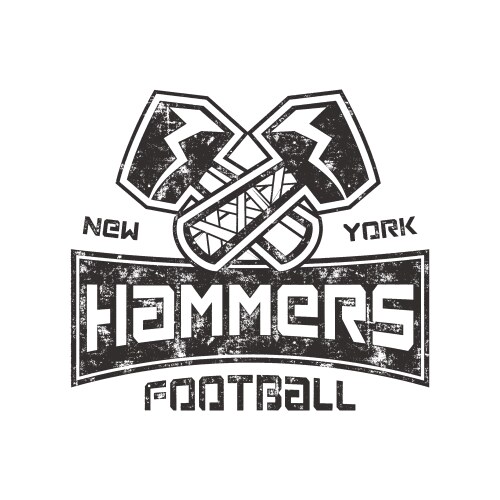 Hammered New York Football Logo Vector Image