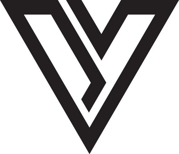 Letter v symbol vector image