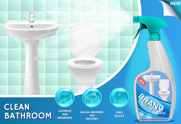 Set toilet cleaner Royalty Free Vector Image - VectorStock