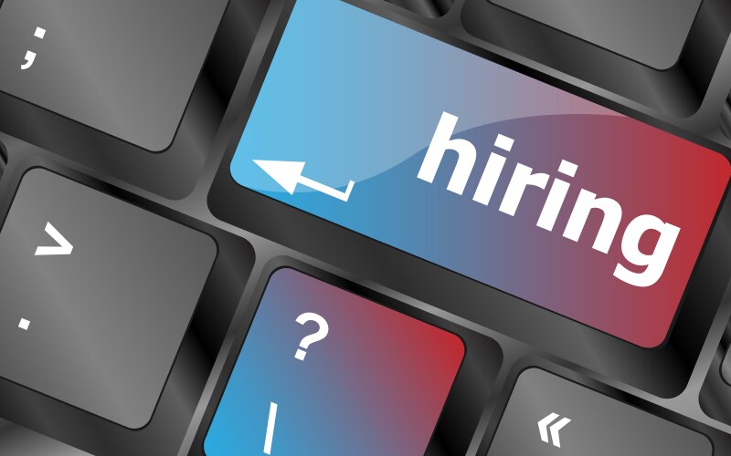 Hiring key on computer keyboard keys vektorbild
