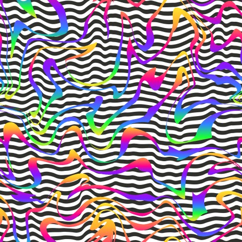 Rainbow gradient wavy lines seamless pattern vector image