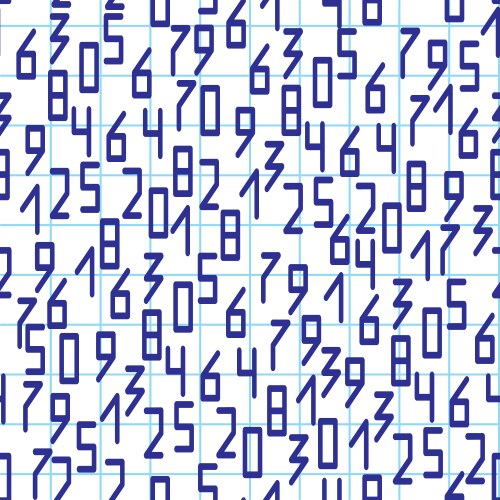 Seamless pattern with numbers on notebook page vector image