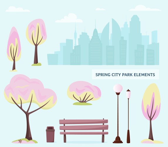 City spring park Royalty Free Vector Image - VectorStock
