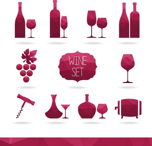 Watercolor wine design elements Royalty Free Vector Image