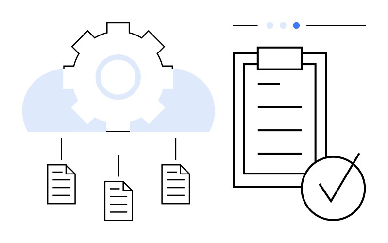 Cloud-based document management and workflow vector image
