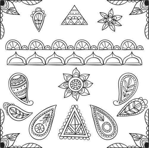 Hand drawn boho elements collection Royalty Free Vector