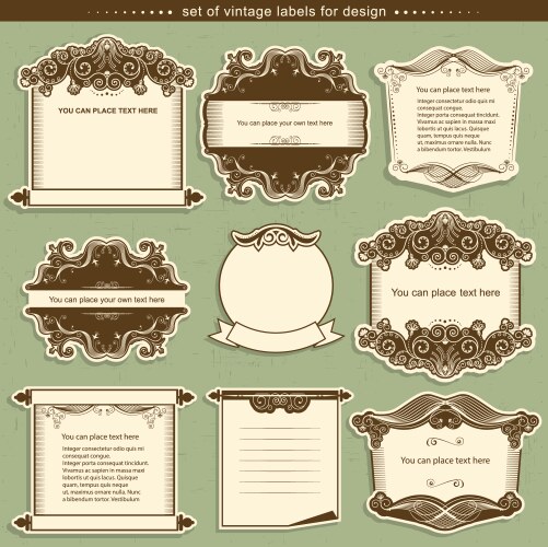Label frames with decor vignettes vector image