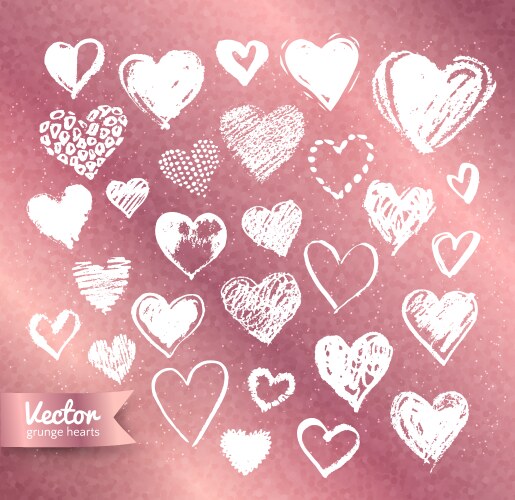 Valentine hearts on rose gold background Vector Image