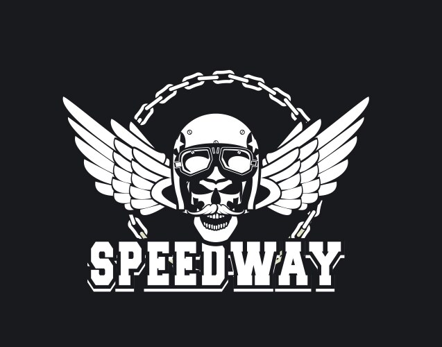 Biker skull emblem Vector Image