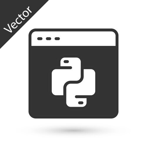 Grey python programming language icon isolated vector image