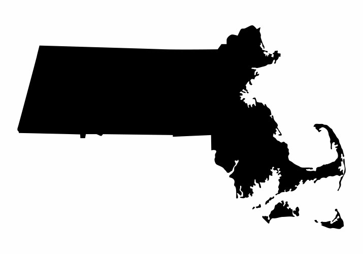 Massachusetts State Silhouette Vector Image