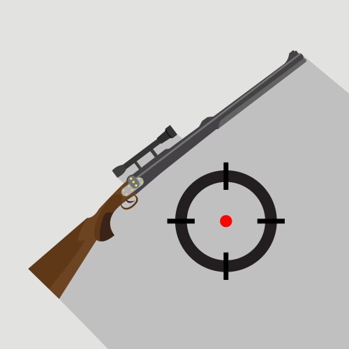 Sniper scope rifle isolated flat and cartoon Vector Image