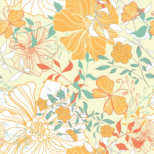 Floral Vintage Pattern Vector Image