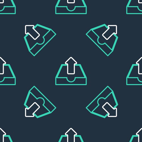 Line upload inbox icon isolated seamless pattern vector image
