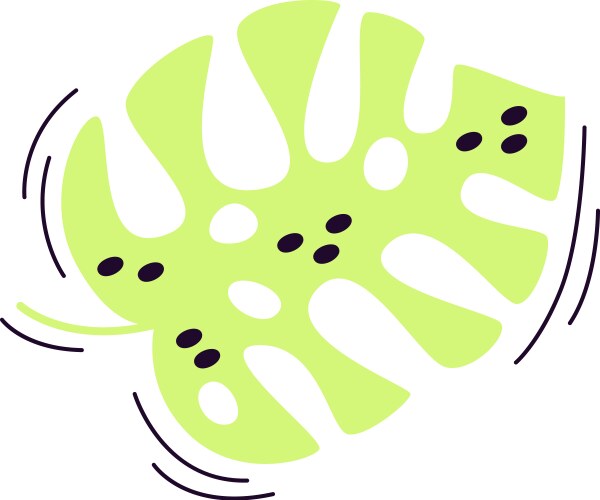 Leaf painting outline Royalty Free Vector Image