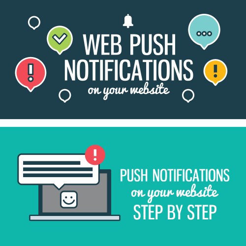 Web push notifications for your website vektorbild