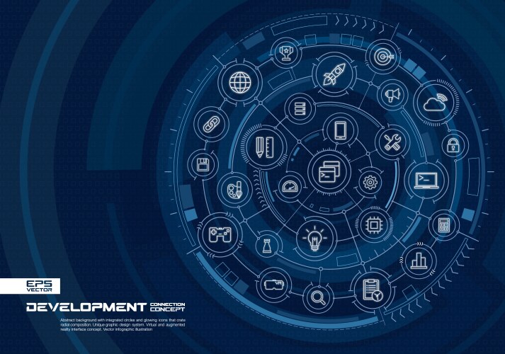 Tech Design Theme Program Technological theme and background Royalty Free Vector Image