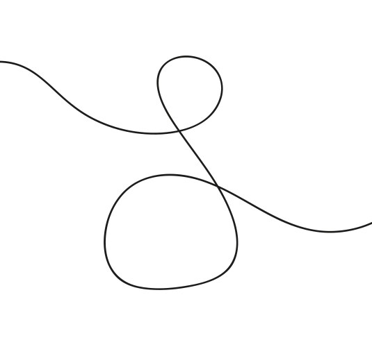 a thread drawn from the hand object vector image