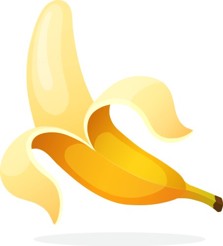 Peeled Banana - Flat Style Vector Image
