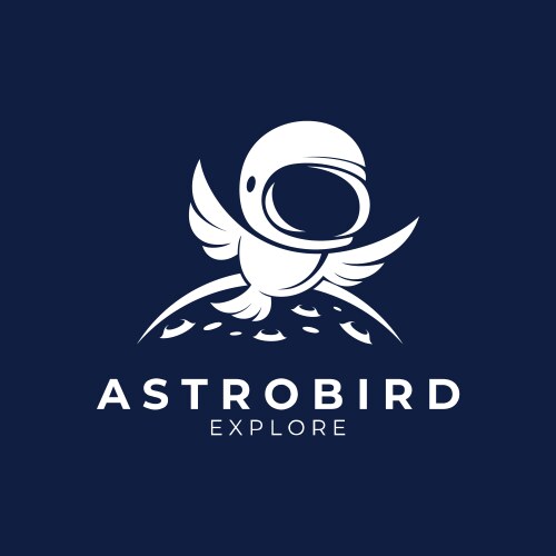 Astronaut Bird Logo - Space Exploration Vector Image