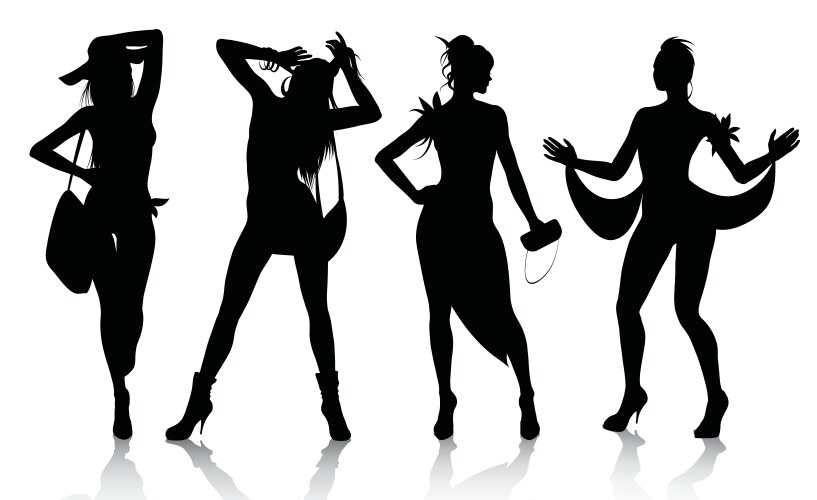 Fashion Silhouettes Royalty Free Vector Image Vectorstock