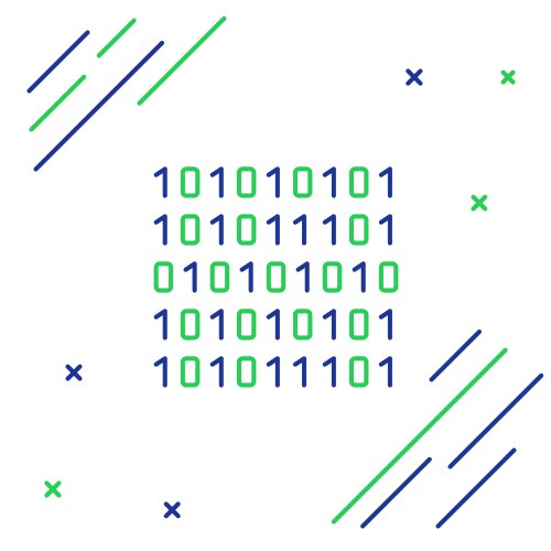 Line binary code icon isolated on white background vector image