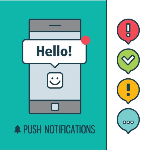 Web push notifications for your website vektorbild