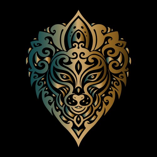 Lions head tribal pattern Vector Image